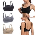 thumbnail image 3 of Womens Sleeping Nursing Bra Wirefree Breastfeeding Maternity Bralette Pack of 3, M-4XL, 3 of 9