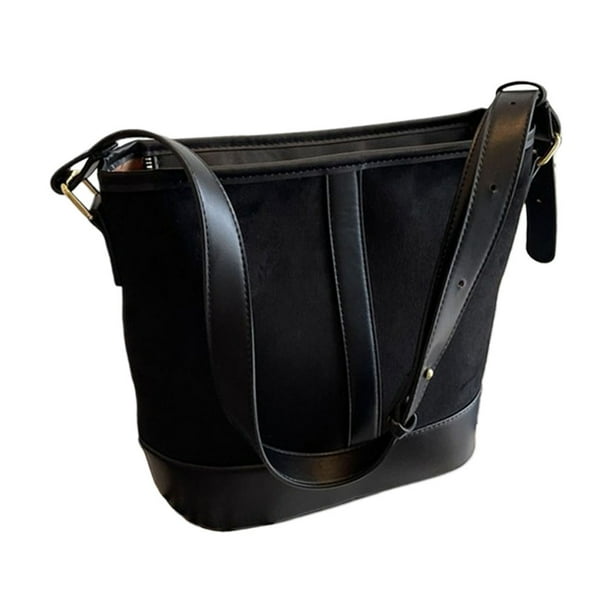 Bolso Hombro Bombonera Vintage Ante Esmerilado Gran Capacidad ()