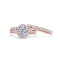 thumbnail image 4 of AFFY 2.50CT Moissanite Diamond Three-in-One Oval Halo Eternity Wedding Ring Set 14K Rose Gold over Silver-5, 4 of 6