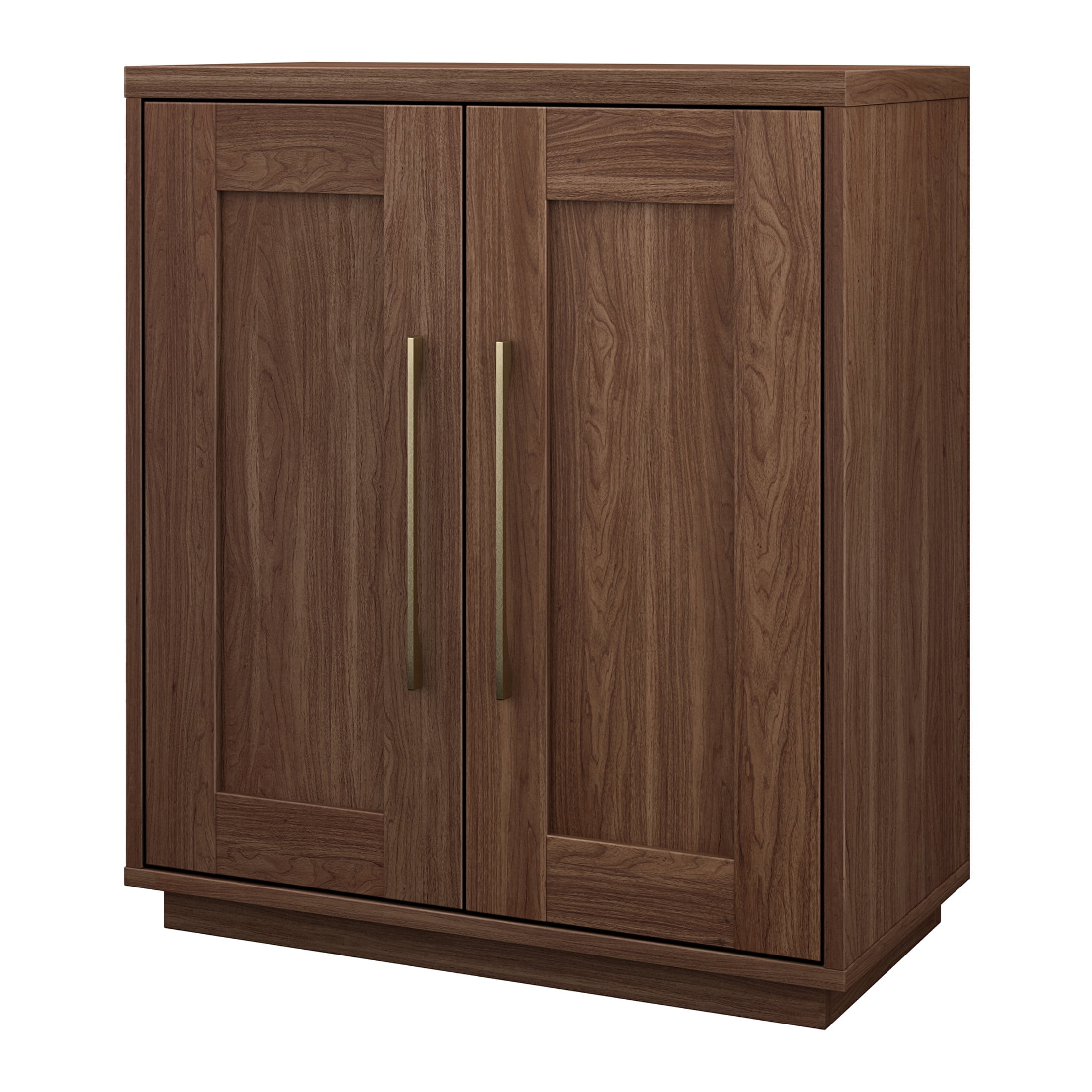 Evelyn&Zoe Modern/Contemporary 28" Wide Satin Walnut Accent Cabinet