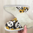 thumbnail image 5 of Chririnla Cartoon Panda Print Cotton Slippers with Fur Edges House Slippers for Women Winter Home Shoes with Fur Edges Fit Winter Home, 5 of 7