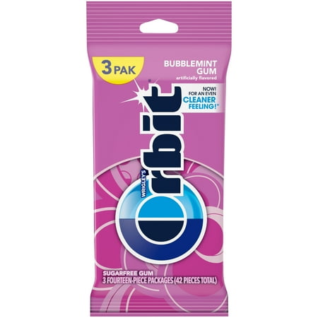 UPC 022000155894 product image for Orbit Bubblemint Sugar Free Chewing Gum Bulk - 14 Piece (Pack of 3) | upcitemdb.com