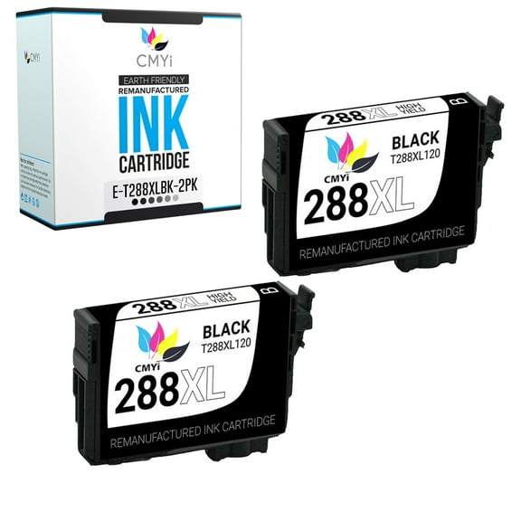 CMYi 288XL Black 2-Pack Ink Cartridges compatible for Epson 288XL - Expression XP-330, XP-340, XP-430, XP-434, XP-440, and XP-446 (2 Black)