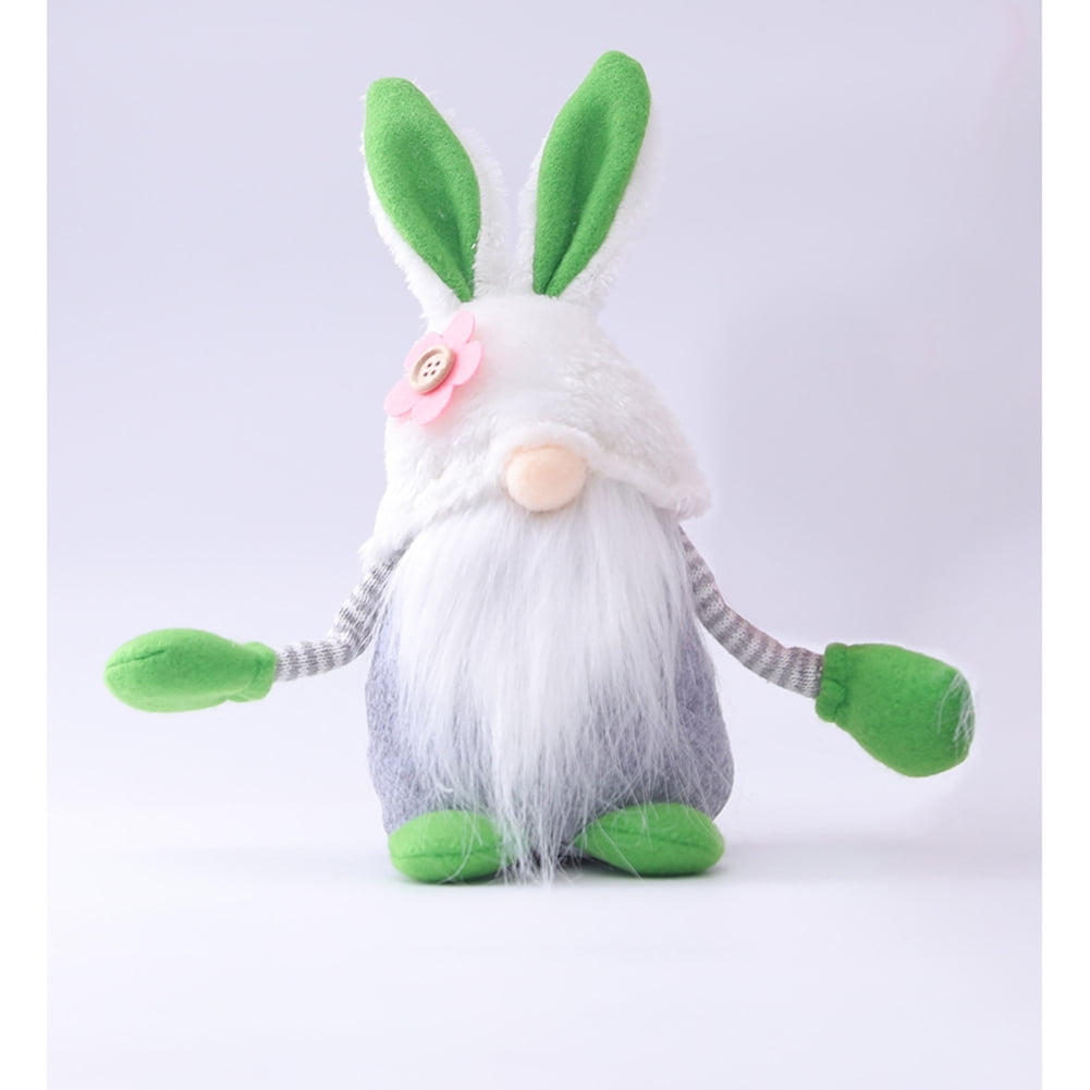 Kepooman Kids 9" Floral Faceless Rabbit Doll for Holiday Decor Gifts, Green Kepooman Kids 9" Floral Faceless Rabbit Doll for Holiday Decor Gifts, Green