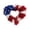 A1#Red, 11 Inch, variant on 4th of July Heart Shaped Tinsel Wreath, 11 Inch American Flag Patriotic Wreath for Front Door, Red White Blue Flag Themed Wall Hanging Ornament, Festive Independence Day Decoration for Event