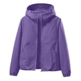 thumbnail image 5 of jiaxiM Rain Jacket Women Lightweight Packable Raincoat Windbreaker Stand Collar, Hidden Hood, Four Pockets, Light Rain Jacket for Hiking Travel, Moderate Rain, 5 of 6