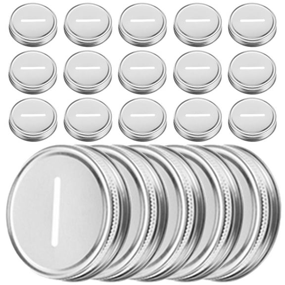 20 Pcs Practical Jar Lids Tin Wide Mouth Mason Jars Child Silver