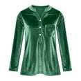 thumbnail image 4 of Stamzod Womens Long Sleeve Tops Fashion Solid Color V Neck Velour Pullover Top Casual Loose Plus Size Spring Clothes for Women Green L, 4 of 6