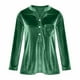 thumbnail image 5 of Sudaderas con capucha para mujer,Blusa tipo túnica de terciopelo con cuello en V para mujer, manga larga, corte holgado, abertura frontal con hebilla y bolsillo, tela de poliéster, sopatenor, 5 of 9