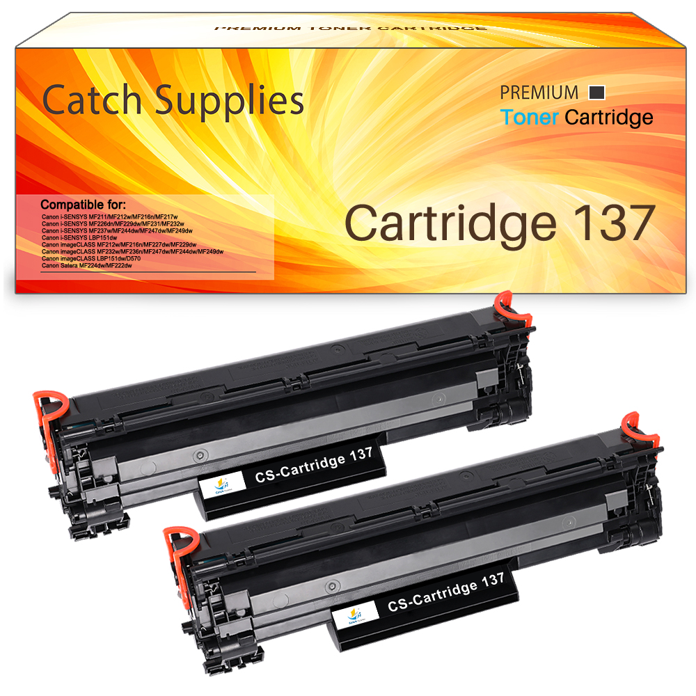 Catch Supplies 2-Pack Compatible Toner for Canon 137 CRG137 Imageclass  mf232w mf236n MF227dw MF229dw LBP151dw Printer (Black)