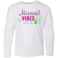 thumbnail image 3 of Inktastic Mermaid Vibes with Tail and Seashell Long Sleeve Youth T-Shirt, 3 of 5