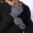 thumbnail image 2 of Spencer 2 Pairs Winter Warm Texting Gloves for Women Men, Knit Gloves Touchscreen Anti-Slip Silicone Gel Thermal Soft Lining Elastic Cuff Texting Gloves "Gray,Men", 2 of 7