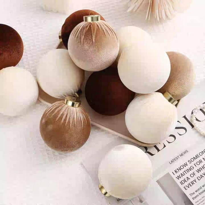 Christmas Ball Ornaments, 12PCS Per Set, Set of 2, 3.15 Inch, Flocked ...