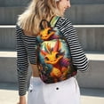 thumbnail image 6 of Picia Colorful Flower Chameleon Printed Canvas Daypack - Stylish and Durable Vintage Compact Backpack - Class, Work, Travel, or Laptop Bookbag,Organized Compartments-Small, 6 of 6