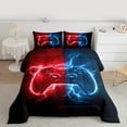 thumbnail image 2 of Homewish Blue Red Gamepad Bedding Comforter Set for Boys, Futuristic Game Console Twin Comforter Sets, Nature Lightning Reversible Bedding Set, Lightweight Room Decor, 2-Piece, 2 of 8