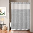 thumbnail image 2 of No Hook Shower Curtain, Grey Shower Curtains for Bathroom with See Through Top Window, Farmhouse Vintage Gray Solid Color Modern Waterproof & Washable Bath Curtain Extra Long 72"x96", 2 of 9