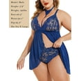 thumbnail image 4 of SUCS Plus Size Lingerie for Women Sexy Lace Babydoll Mesh Choker Sleepwear L-5XL, 4 of 6