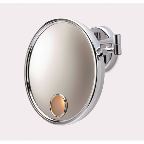 Jerdon 9.5 inch Diameter Wall Mount Makeup Mirror, Chrome, 3X Magnification, Plug In-Model JD7C