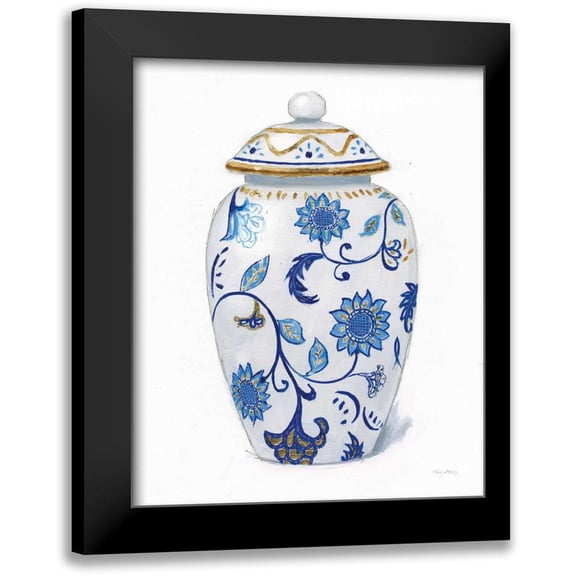 Adams, Emily 12x14 Black Modern Framed Museum Art Print Titled - Flora Chinoiserie I