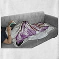 thumbnail image 6 of Animal Soft Flannel Fleece Throw Blanket, Butterfly Design in Watercolors Wings Moth Vintage Illustration, Cozy Plush for Indoor and Outdoor Use, 70" x 90", Violet Salmon Black, by Ambesonne, 6 of 6