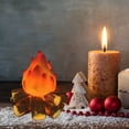 thumbnail image 3 of Boreal Craft LED Resin Wood Log Flame Effect Decorative Scene Prop Battery Operated Night Light Modern Minimalist Lamp For Home Décor Fireplace Christmas Decorations Big Ornament Colorful Ornament Set, 3 of 5