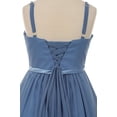 thumbnail image 4 of Chiffon Pleated Sequin Beads Shoulder Strap Easter Summer Flower Girls Dresses Big Girl Dusty Blue 14 CC 5012, 4 of 4