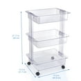 thumbnail image 3 of Mainstays 3 Tier Plastic Clear Laundry Storage Cart, Adult, 3 of 6