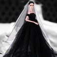 thumbnail image 5 of 1 paquete de ropa y accesorios para muñecas hechos a mano que incluyen 5 vestidos de novia para muñecas de 11,5 pulgadas (negro), 5 of 5