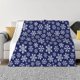 thumbnail image 1 of Fotbe Snowflakes On Dark Blue Manta de Franela con Estampado, Manta Ultrasuave para Cama, Sofá, Auto, Hipoalergénica y Antibolitas-50"x40", 1 of 6