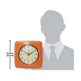 thumbnail image 7 of Infinity Instruments Retro Square Orange Plastic 9.25-inch Analog Wall Clock, 7 of 7