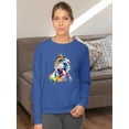 thumbnail image 2 of Pastell Colorful English Bulldog Sweatshirt Women -Weekday Best Designs, Female Small, 2 of 4