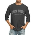 thumbnail image 1 of T-Shirt Homme Manches 3/4 Col Rond Confortable Dégradé Ajusté Gris Foncé m, 1 of 4