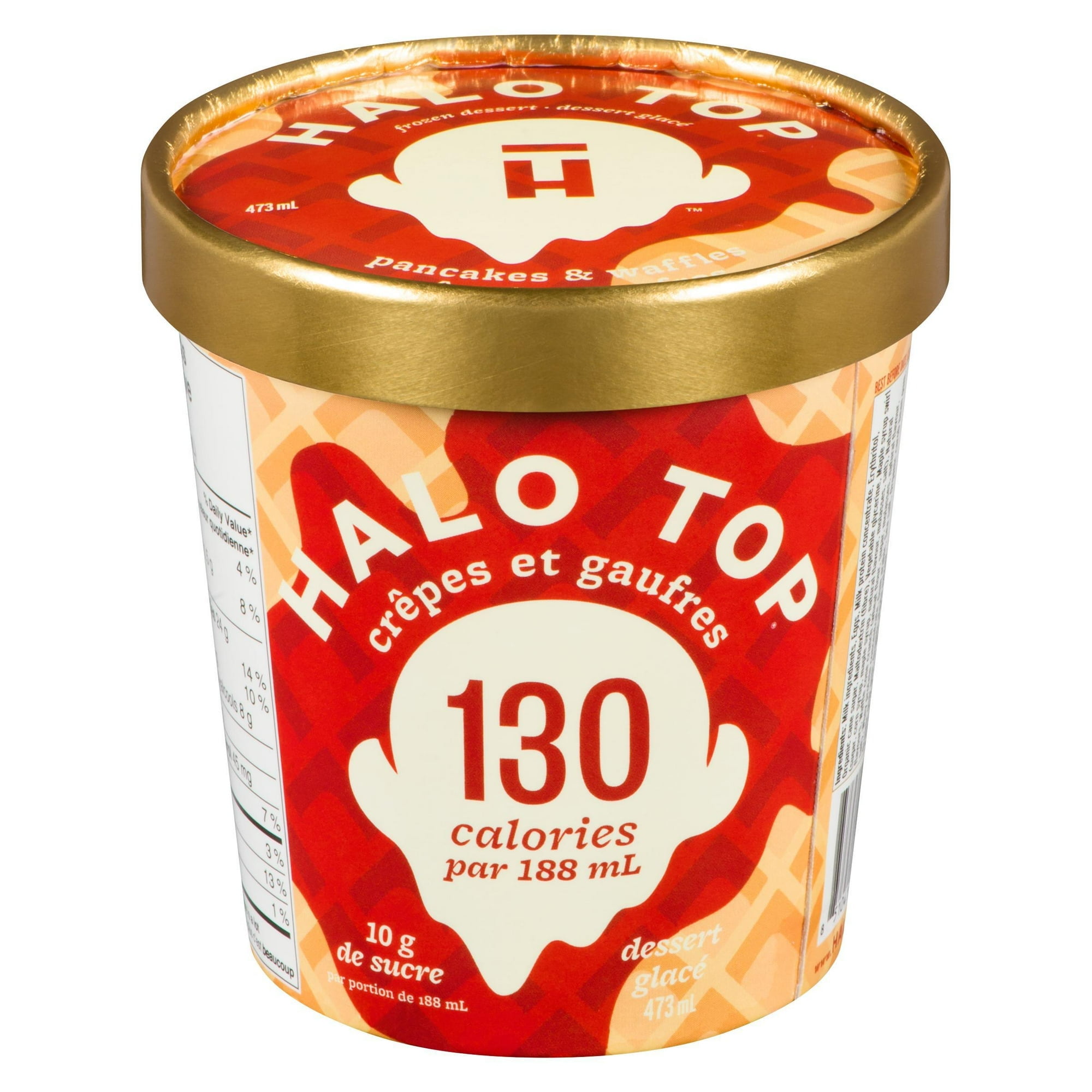 Dessert glacé Halo Top crêpes et gaufres