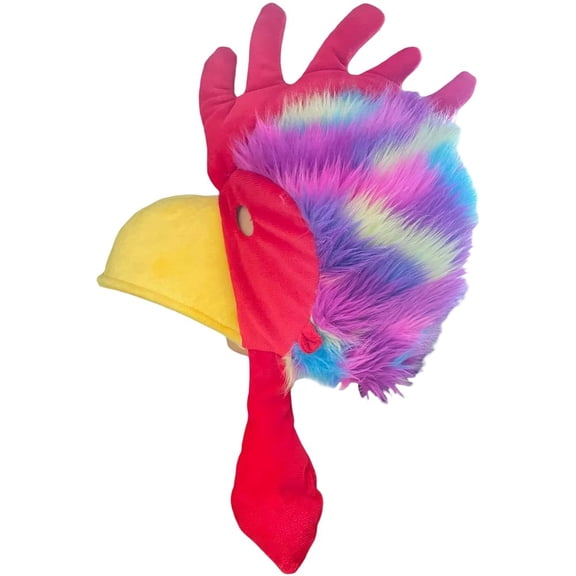 Hsqqdc Realistic Plush Rooster Shape Hat, Animal Theme Headdress for Party