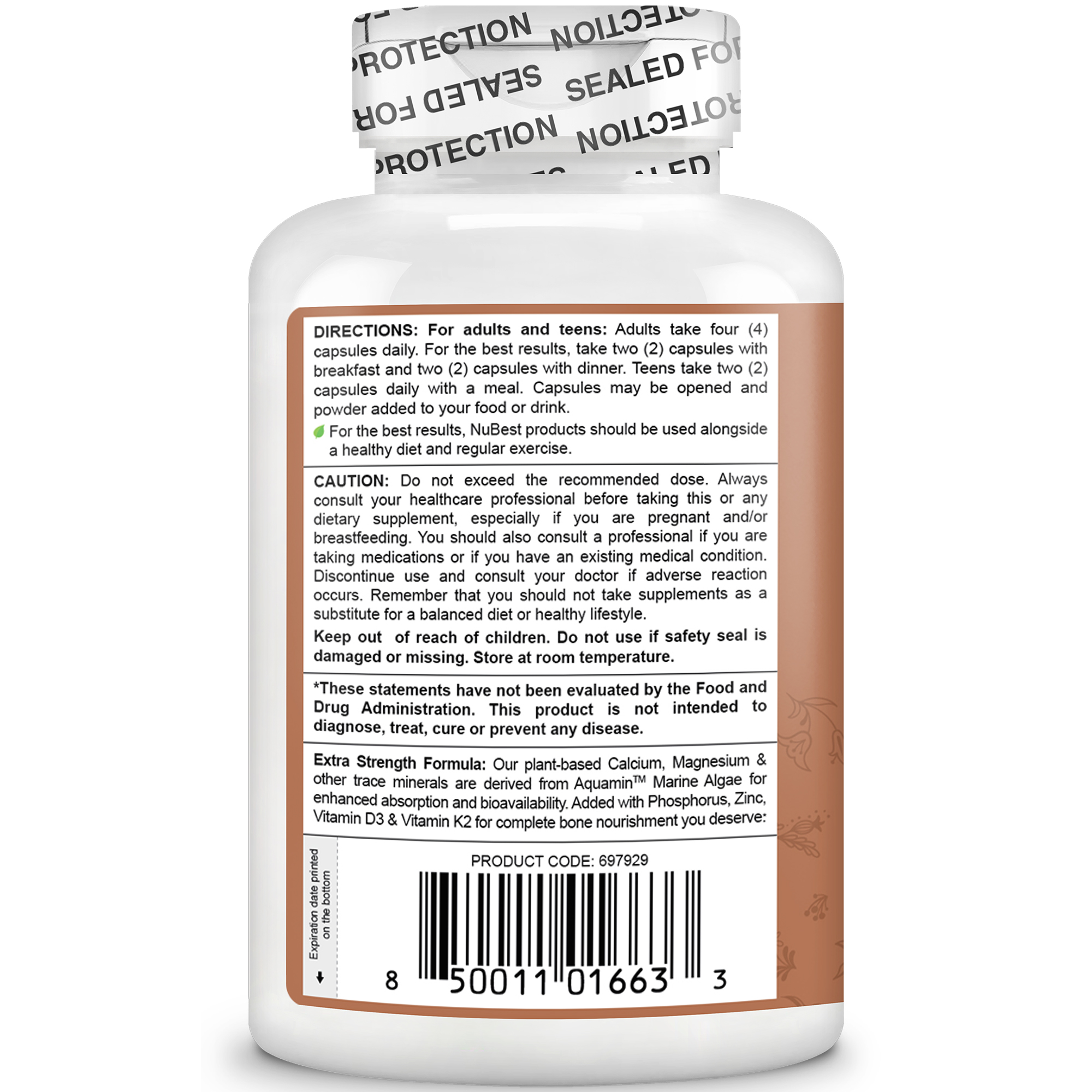 NuBest Bone Xtra, Vegan Bone Health Support with Plant Calcium, 0 Count
