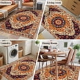 thumbnail image 5 of Orange Boho Flower Runner Rug 2.7x5 FT, Non Slip Entryway Carpet, Traditional Oriental Tribal Ethnic Washable Soft Floor Carpet Entrance Mat Non-Shedding Throw Rug for Hallway Laundry Room Bedside, 5 of 9