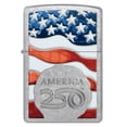 thumbnail image 2 of Zippo Pocket Lighter America250 Flag Design Street Chrome, 2 of 2