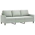 thumbnail image 3 of vidaXL 3 Piece Sofa Set with Pillows Light Grey Velvet, 3 of 5
