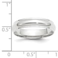 thumbnail image 4 of Finest Gold 14K White Gold 5 mm Half Round with Edge Band, Size 12, 4 of 8