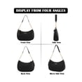 thumbnail image 2 of Gustave PU Leather Crossbody Purse for Women Crescent Shoulder Bag Small Tote Handbag Trendy Retro Underarm Evening Bags Satchel with Chain Strap - Black, 2 of 8
