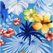 Hawaiian Floral Print Poly Cotton Fabric by the 5, 10, 15 and 20 Yard Increment