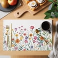 thumbnail image 2 of Placemats Set of 4, Spring Floral Woven Placemat, Linen Place Mats for Kitchen/Dining Tables, Pink Yellow Flowers Farmhouse Washable Table Mats for Party, 2 of 8