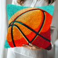 thumbnail image 5 of DIY Latch Hook Kits Pillow Basketball Stamped Handamade Pillowcase Crochet Yarn Hook and Latch Emboridery Throw Pillow cover for Home Sofa Decor 43x43cm(3), 5 of 8