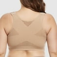 thumbnail image 4 of Bigersell Womens Sports Bras Clearance - Front Closure Wireless Bras Everyday Bras Underwear Front Close Hook & Eye Bra Closure Padded Push Up Bras No Underwire Soft Comfy Yoga Running Bras Beige XL, 4 of 4