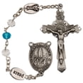 thumbnail image 1 of Women's Medium Aqua Catholic Rosary Beads, Crystal beads, 1 of 4