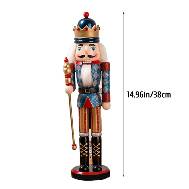Nutcracker Soldier Ornaments 38cm Nutcracker Figure Wooden Ornaments for Home Christmas Party Decoration New Year Gifts for Children