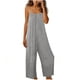thumbnail image 3 of TaTaai Women Fashion Solid Color Backless Cami Jumpsuit Long Cotton Linen Casual Wear Ladies Fitness Daily Lounge Wear Breathable No Fading Versatile Outfit Gift, 3 of 6