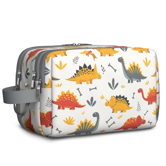 Toiletries Bag,Dinosaur with Bones Pattern Mens Womens Toiletry Bag Bathroom Bag,Waterproof Toiletry Travel Bag Dopp Kit Shaving Bag 11x6.3x5.1 Inch