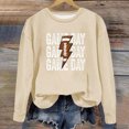 thumbnail image 2 of Rbaofujie Longs Chandails pour Femmes Imprimé Football Décontracté Manches Longues Col Rond Blouses Chandails en Molleton Khaki, 2 of 4