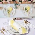 thumbnail image 2 of Lemon Yellow White Cloth Napkins, Gradient Vertical Stripes Geometric Washable and Reusable Dinner Napkins Set of 4, Table Napkin for Kitchen Party Birthday Wedding Hotel Housewarming 20"x20", 2 of 8